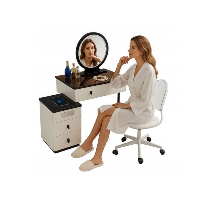 TOALETKA KOSMETYCZNA Z LUSTREM LED OŚWIETLENIEM LUSTRO + KRZESŁO 1908.jpg