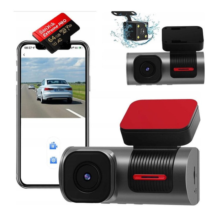 Samochodowa kamera cofania rejestrator 4K GPS czujnik wstrząsu kąt 170 64GB.jpg
