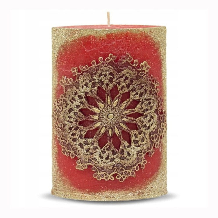 Świeca świeczka zapachowa Rozette Elipsa czerwona swiąteczna dekoracja.jpg