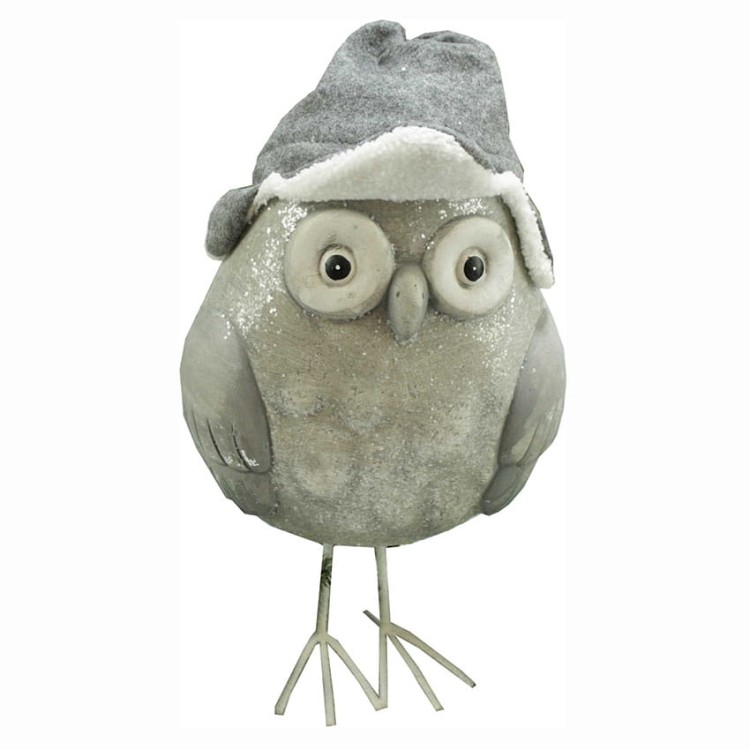 Sowa z ceramiki dekoracja świąteczna figura Święta Boże Narodzenie.jpg