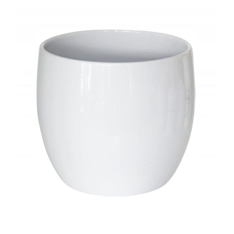 Doniczka osłonka ceramiczna biała Ø23 DEcodomi.jpg