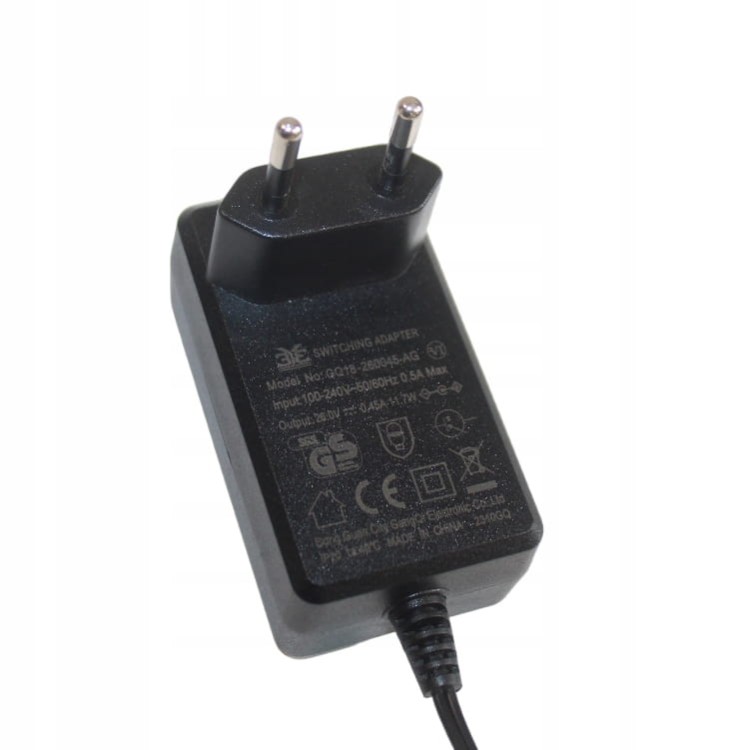 Zasilacz Ładowarka do odkurzacza 26V 0.45A 5.5/.1 11.7W GQ18.jpg