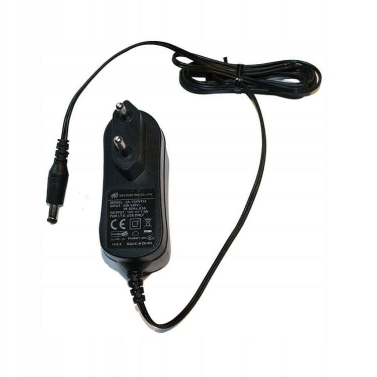 Zasilacz Ładowarka DC 12V 1A 12W DC 5.5/2.1 ZASILANIE LED ENG 3A-122WT12.jpg