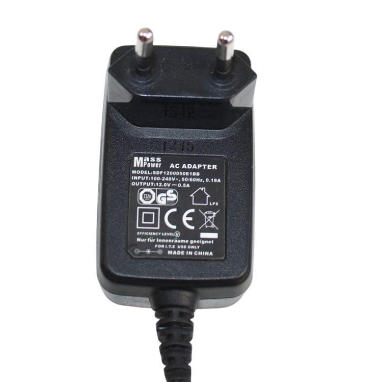 Zasilacz Ładowarka uniwersalna 6W 12V 0.5A 5.5/2.1 MassPower SDF.png