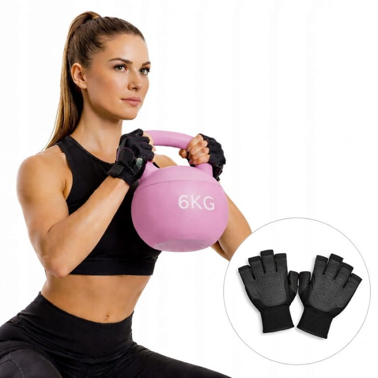 KETTLEBELL 6 kg miękki ketle kula hantla FITNESS trening w domu róż gratis.jpg