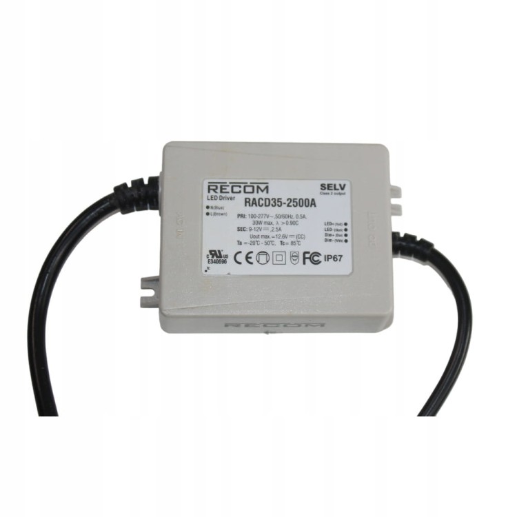 Led driver sterownik 9-12V 2.5A 30W max RECOM RACD35-2500A.jpg
