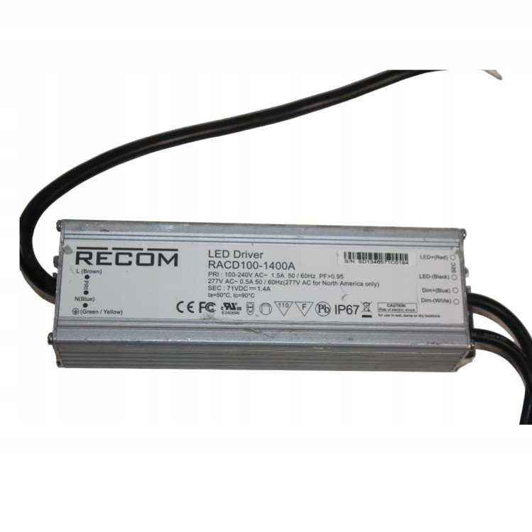 Sterownik LED Driver Statecznik RACD100-1400A 71V 1.4A 100W.jpg