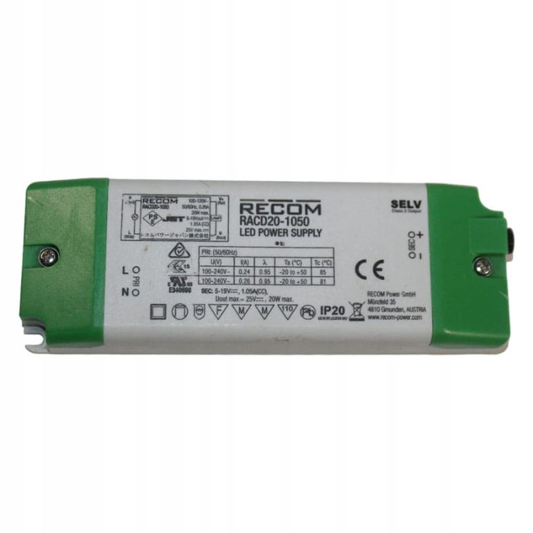 Sterownik LED Driver 20W 5-19V 1.05A 25V RACD20-1050.jpg