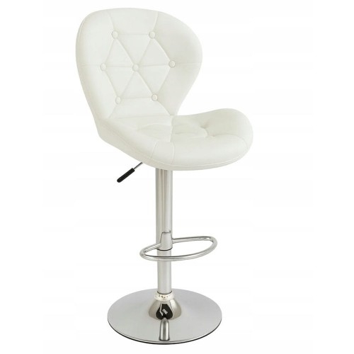 OBROTOWY PIKOWANY HOKER BAROWY KRZESŁO NA SREBRNEJ PODSTAWIE BIAŁY 4.jpg