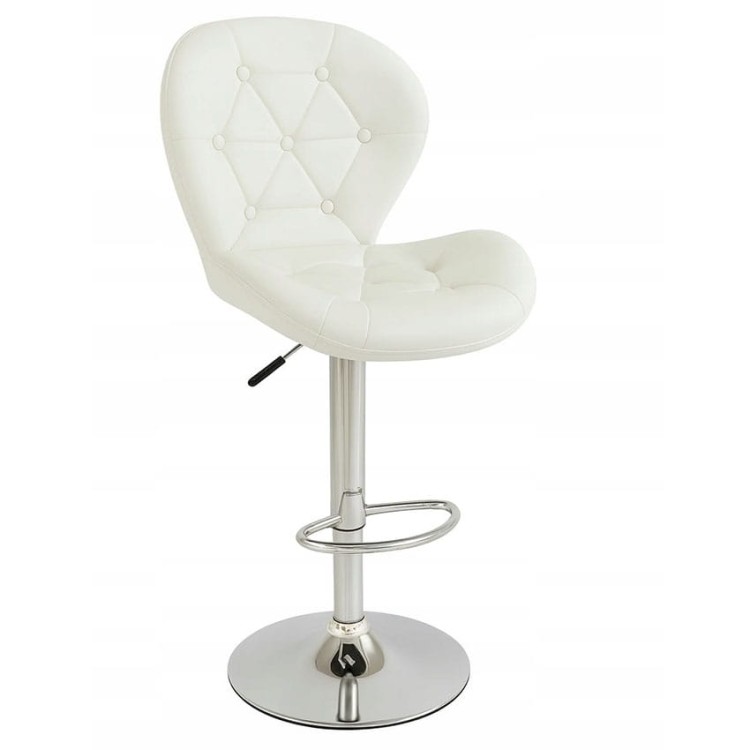 OBROTOWY PIKOWANY HOKER BAROWY KRZESŁO NA SREBRNEJ PODSTAWIE BIAŁY 4.jpg