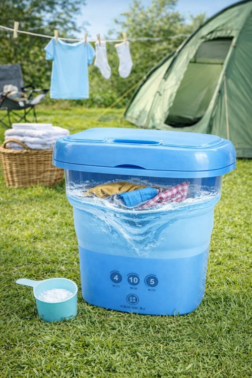 Mini Pralka Turystyczna Automatyczna Składana 8L 30W Podróżna Kompaktowa 0.8kg.jpg