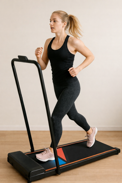 Bieżnia domowa F8050 elektryczna składana 10 km/h wyświetlacz rama pilot.png