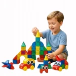 Klocki Magnetyczne 3D Duże Edukacyjny Zestaw Konstrukcyjny Dla Dzieci 52el