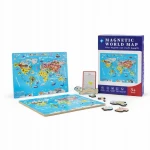 Mapa Świata Puzzle Magnetyczne Drewniane Nauka Angielskiego
