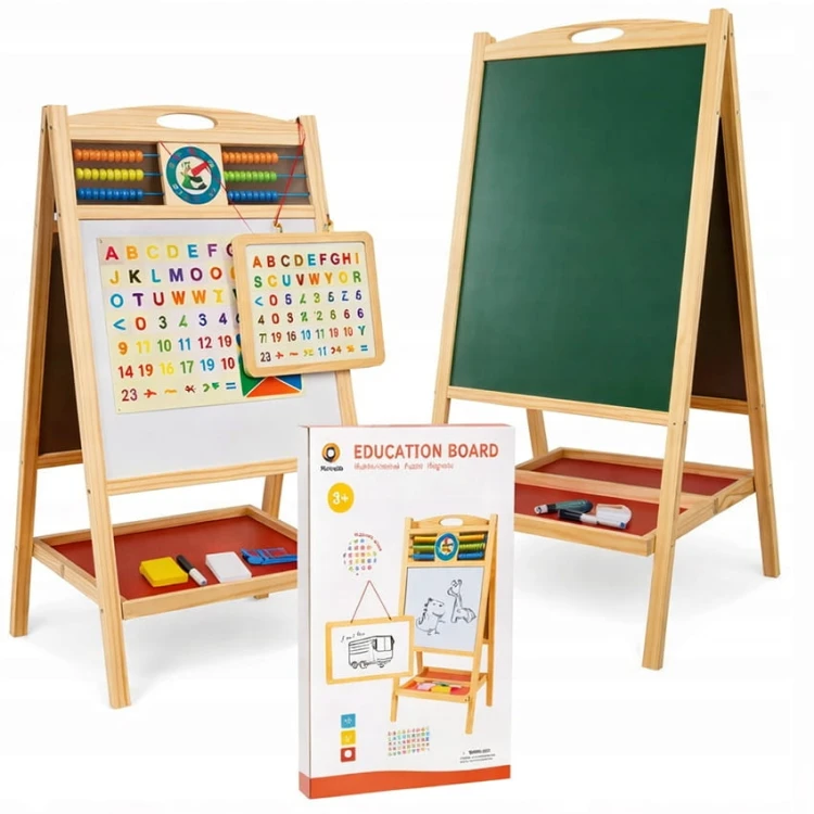 Tablica Magnetyczna Kredowa Dwustronna Liczydło Edukacyjna Stojąca 3w1.jpg