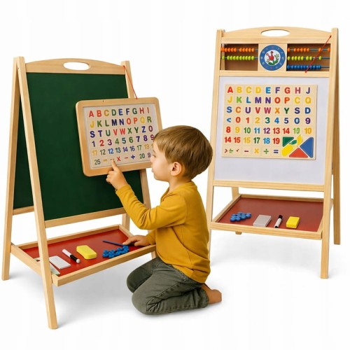Tablica Magnetyczna Kredowa Dwustronna Liczydło Edukacyjna Stojąca 3w1.jpg