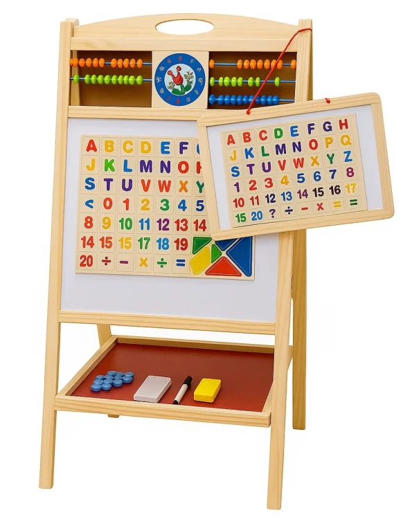 Tablica Magnetyczna Kredowa Dwustronna Liczydło Edukacyjna Stojąca 3w1.jpg