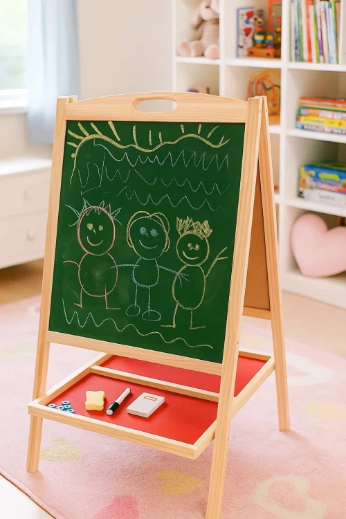 Tablica Magnetyczna Kredowa Dwustronna Liczydło Edukacyjna Stojąca 3w1.jpg