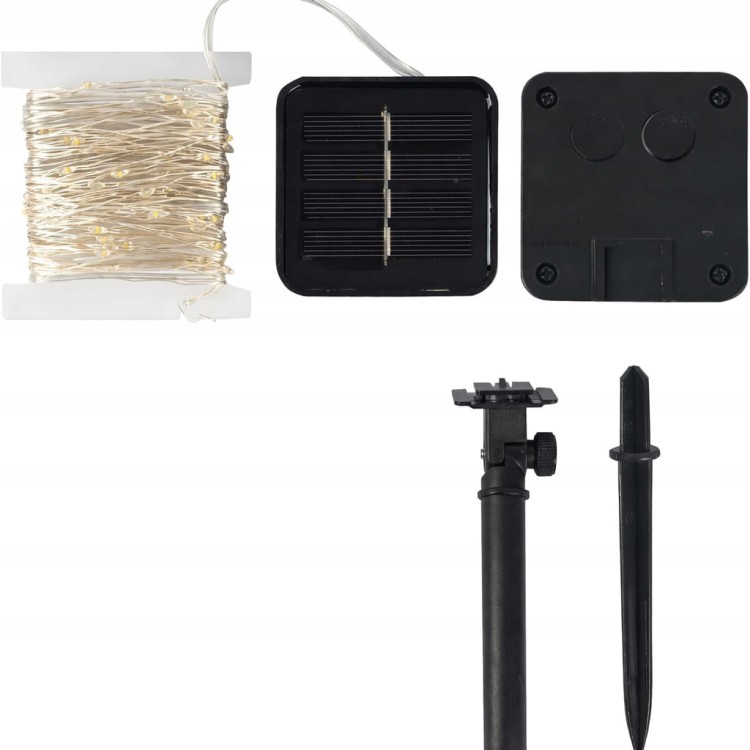 Lampki solarne 2x 10 m 100 LED niebieskie druciki ogrodowe balkonowe 8 tryb.jpg