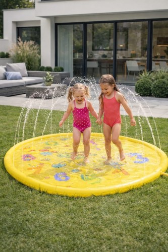 Mata wodna ogrodowa zraszacz fontanna kurtyna wodna 170cm żółta.jpg