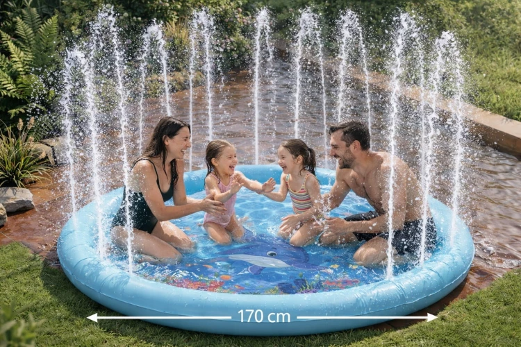 Mata wodna ogrodowa 170 cm fontanna dla dzieci wodna zabawa.jpg