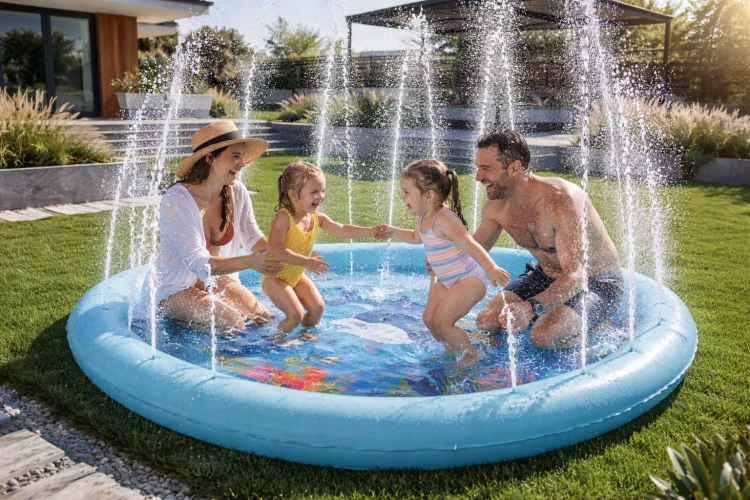 Mata wodna ogrodowa 170 cm fontanna dla dzieci wodna zabawa.jpg