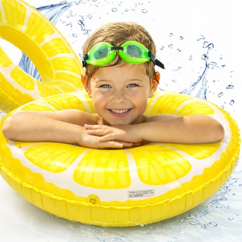 KOŁO DMUCHANE DO PŁYWANIA 70 cm Cytryna materac leżak wodny na plażę.jpg