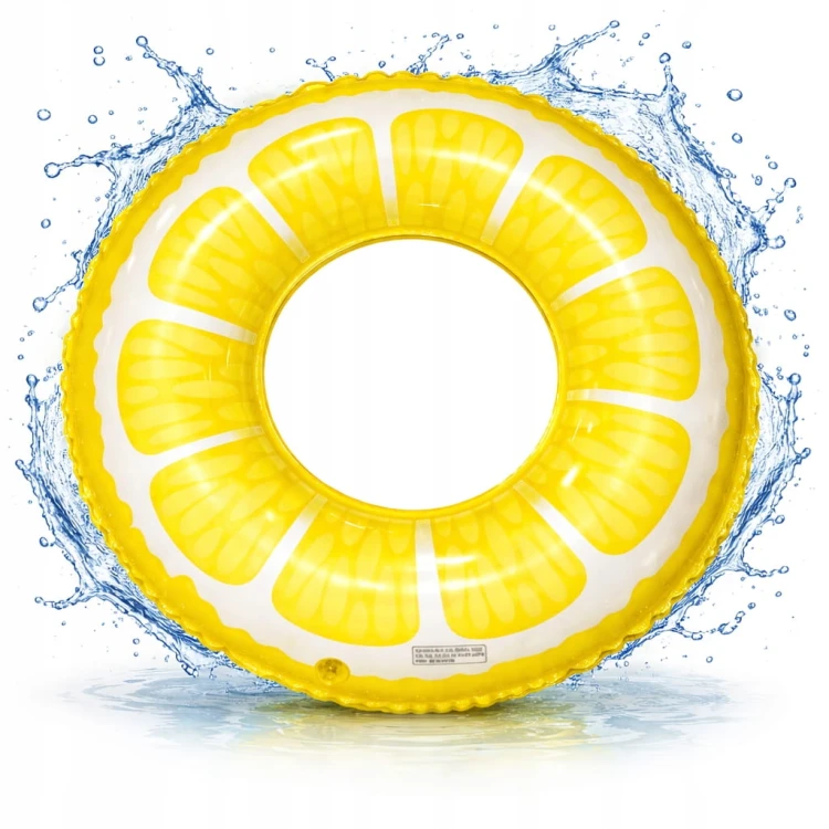 KOŁO DMUCHANE DO PŁYWANIA 70 cm Cytryna materac leżak wodny na plażę.jpg