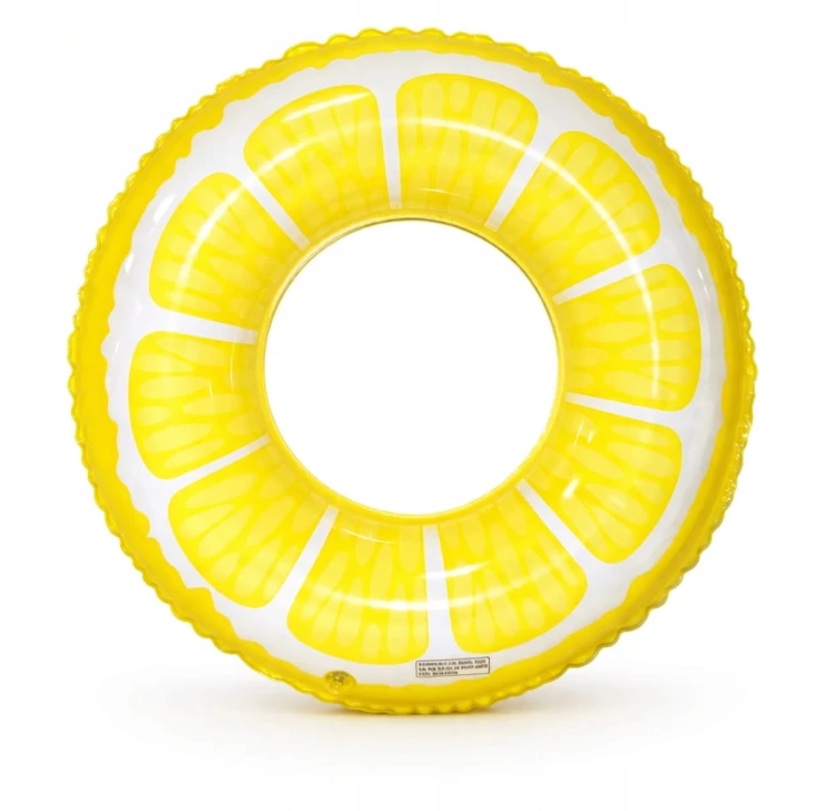 KOŁO DMUCHANE DO PŁYWANIA 70 cm Cytryna materac leżak wodny na plażę.jpg