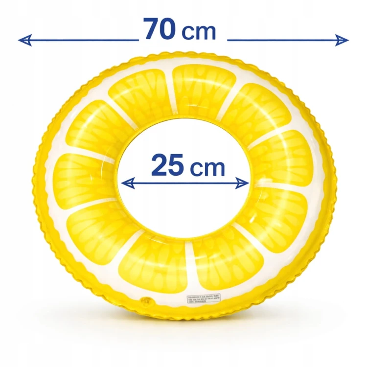 KOŁO DMUCHANE DO PŁYWANIA 70 cm Cytryna materac leżak wodny na plażę.jpg