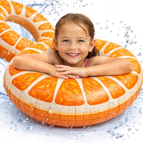 Koło dmuchane do pływania materac wodny leżak wodny POMARAŃCZ do WODY 75 cm.jpg