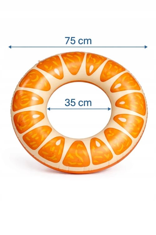 Koło dmuchane do pływania materac wodny leżak wodny POMARAŃCZ do WODY 75 cm.jpg