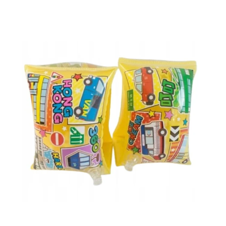 Nadmuchiwane rękawki do pływania dla dzieci kolorowe autka żółte 1-3 lat.jpg