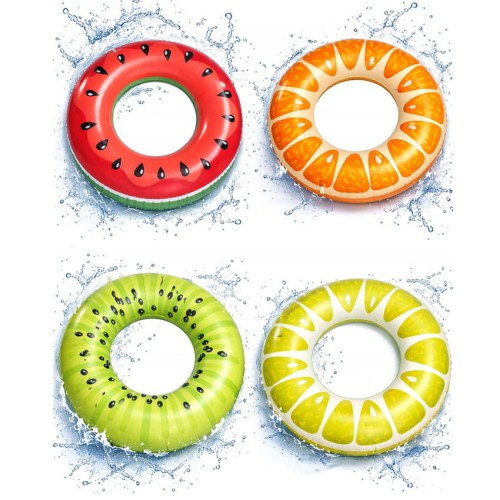 Koło dmuchane zestaw do pływania materac wodny leżak 4 sztuki do WODY 75 cm.jpg