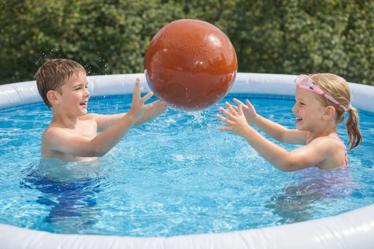 Piłka Plażowa Na Basen Plażę Dmuchana 40 cm Brązowa.jpg