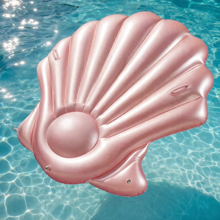 Materac dmuchany MUSZLA XXL różowa 160 x 150 cm.jpg