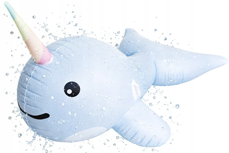 Duży dmuchany ponton materac NARWAL zabawka do wody XXL 200 cm.jpg