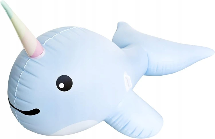 Duży dmuchany ponton materac NARWAL zabawka do wody XXL 200 cm.jpg