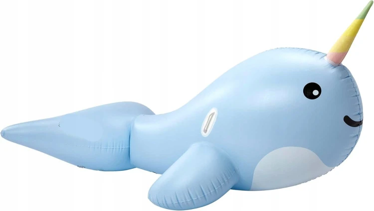 Duży dmuchany ponton materac NARWAL zabawka do wody XXL 200 cm.jpg