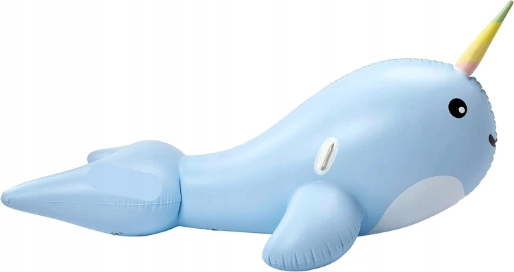 Duży dmuchany ponton materac NARWAL zabawka do wody XXL 200 cm.jpg