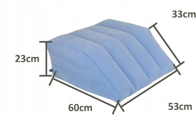 Nadmuchiwana poduszka pod nogi klinowa relaksacyjna niebieska.jpg