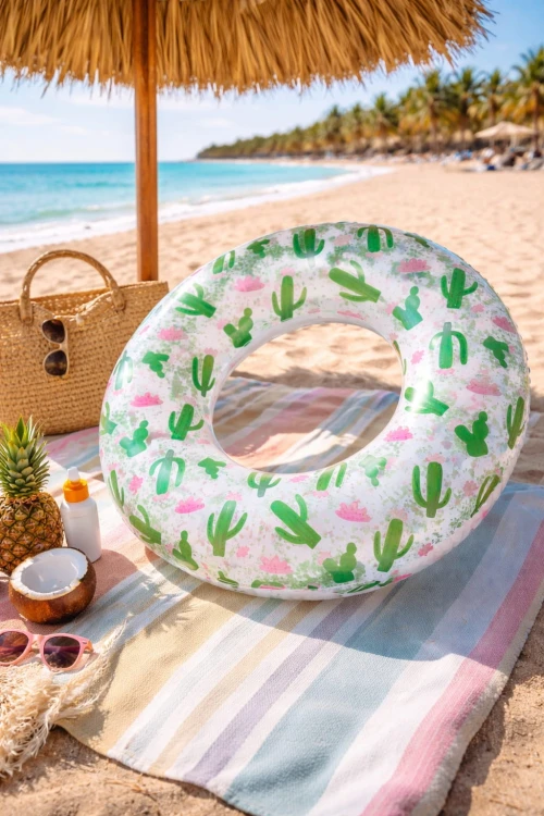 Brokatowe koło do pływania materac wodny leżak wodny KAKTUSY do WODY 85 cm.jpg