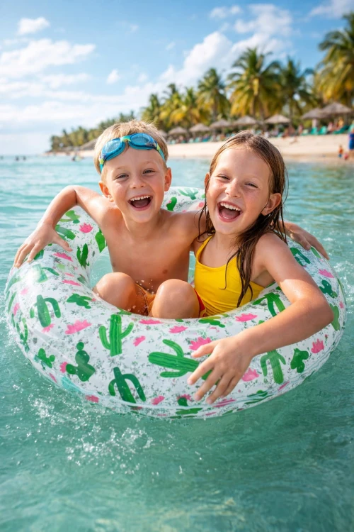 Brokatowe koło do pływania materac wodny leżak wodny KAKTUSY do WODY 85 cm.jpg