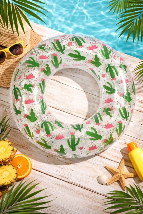Brokatowe koło do pływania materac wodny leżak wodny KAKTUSY do WODY 85 cm.jpg