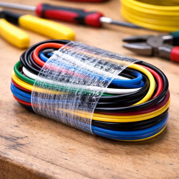 Folia PVC 6cm do owijania przewodów, złączy i akcesoriów 240g Taśma zielona.jpg