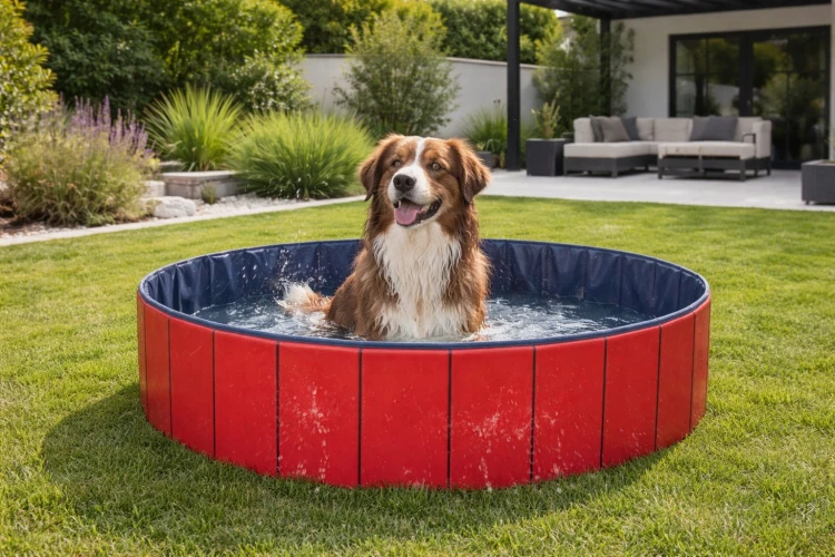 Basen dla Psa Zwierząt Duży Składany Ogrodowy 160x30 cm.jpg