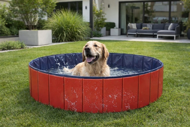 Basen dla Psa Zwierząt Duży Składany Ogrodowy 160x30 cm.jpg