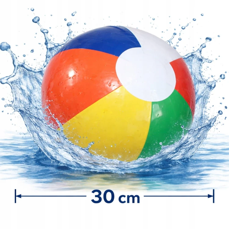 Piłka Plażowa Na Basen Plażę Dmuchana Kolorowa 30 cm.jpg