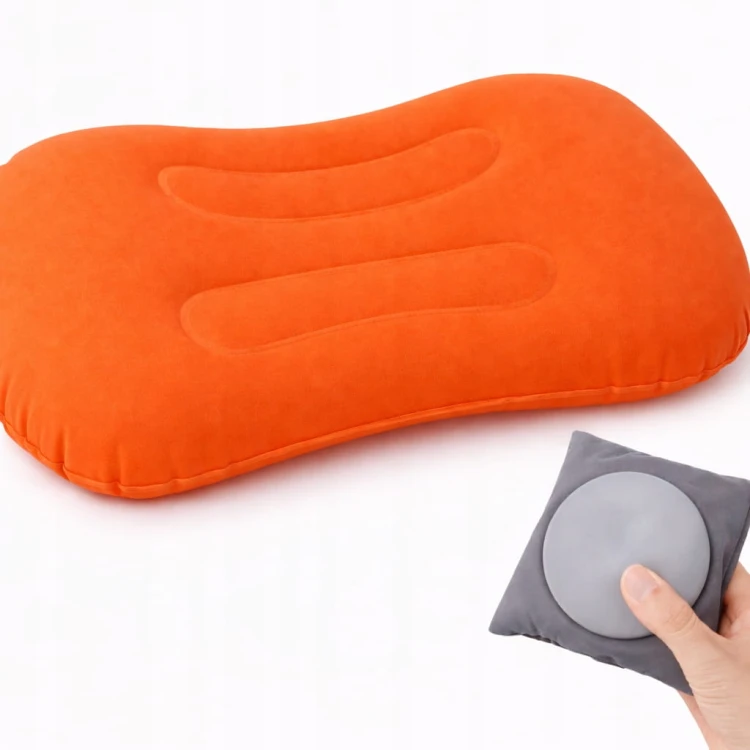PODUSZKA PODRÓŻNA Dmuchana Turystyczna Kempingowa do samochodu orange.jpg
