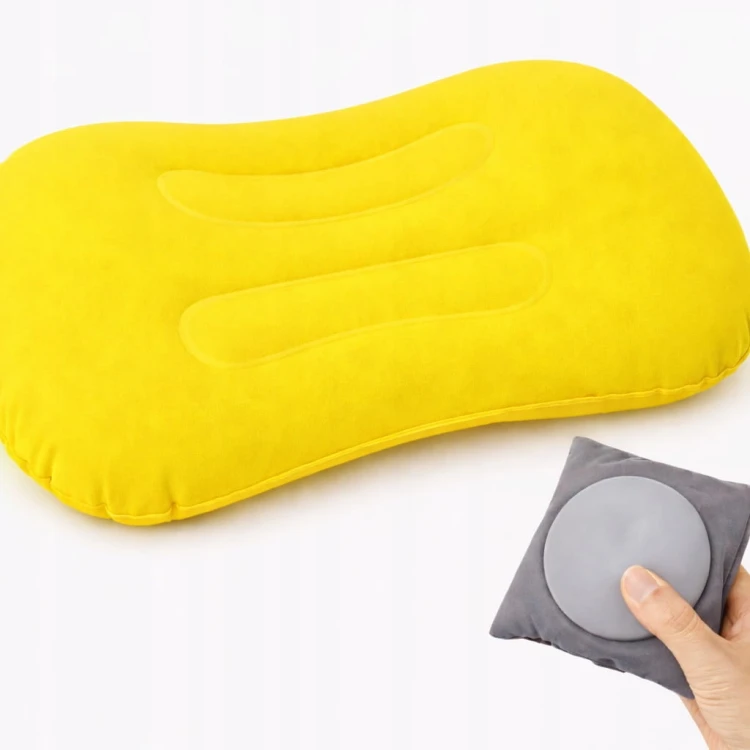 PODUSZKA PODRÓŻNA Dmuchana Turystyczna Kempingowa do samochodu żółta.jpg